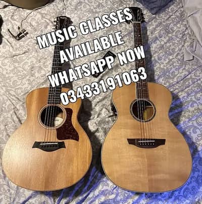 Two best quality acoustic guitars available Karachi music classes