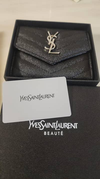 Saint Laurent Matelassé Wallet Black with Silver Hardware