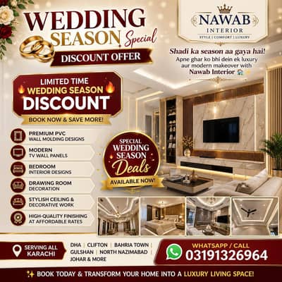 Nawab Interior Home Decor Wardrobe Kitchen Bedroom & PVC wallpaper and