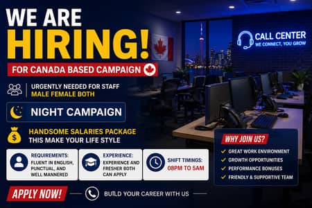 Urgent Hiring – Night Shift Call Center Agents