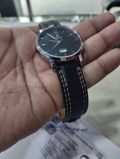 black slim watch