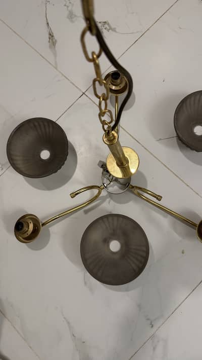 Fancy Imported Golden Brown Chandelier - 3 Lights