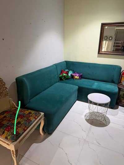 Sofa set with chair and small table