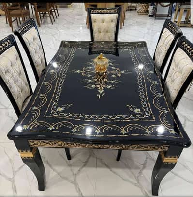 Dining Table//Wooden Dining Top Glass//8 seater, 6 seater & 4 Seater