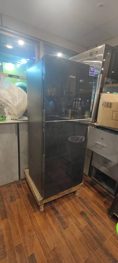 haier HRF-246E black glass refrigerator for sale