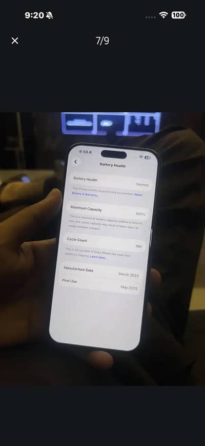 16 pro max 10/10 condition slightly used. Battery100%. Cycle count 200