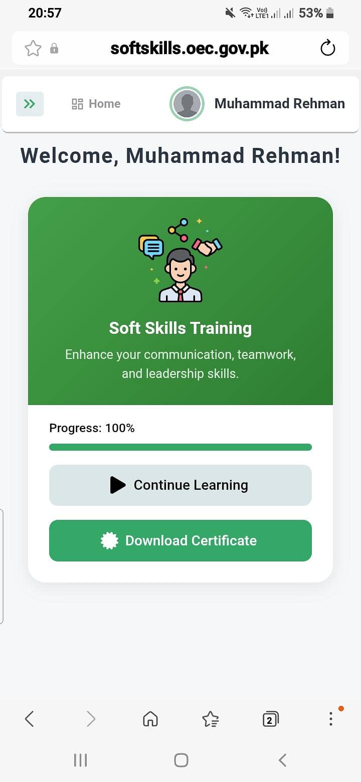 Soft Skill Training Certificate  ( work supporting document) 2