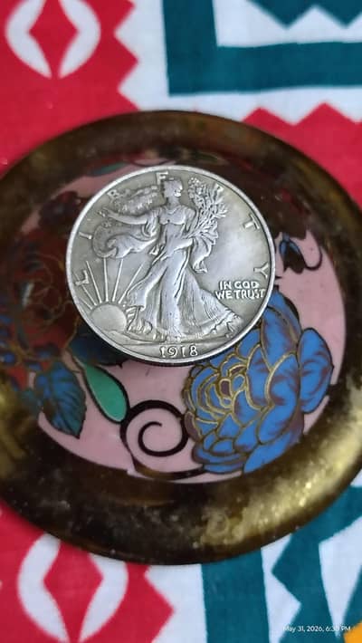 USA 50 CENTS ANTIQUE 1918 HALF DOLLAR COIN, USA OLD COIN & RARE COIN j