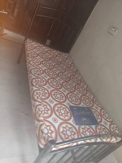 urgent sale iron bed with matress