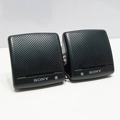 1990s Original Sony SRS-7 Mini Wired Speakers Pair | Made in Japan