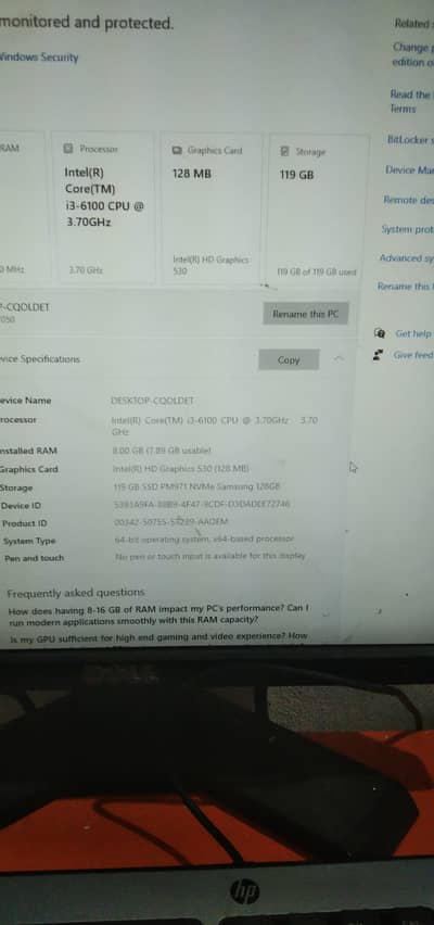 5 CPUs for sale without any issue dell and Lenovo nvme2 120gb in all