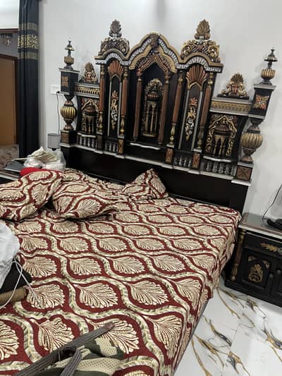 Bed set furniture wood