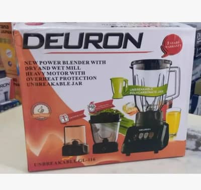 Deuron GL-110 Juicer Blender 3 in 1 | Box Pack New | Unbreakable Jug