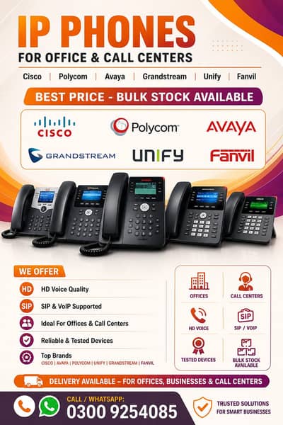 Grandstream| Cisco | Polycom | Avaya | Fanvil | IP Phones For Sale