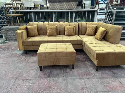 L shape corner sofa with motif