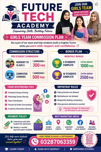 WE Need Females Advertisment For Our Company Future Tech Acadmey