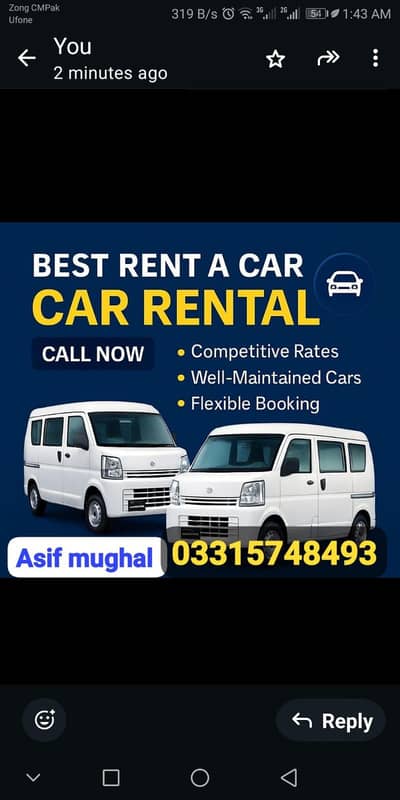 Changan karwan and Suzuki every only for booknngs service