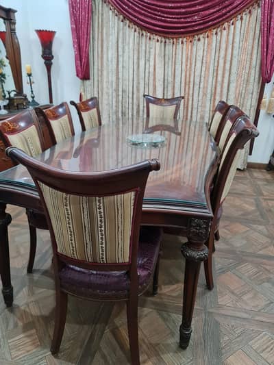 8 seater Designer's Dining Table with side board