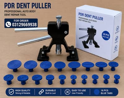 PDR Dent Puller Kit with 18 Tabs – Heavy Duty Aluminium