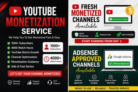 YouTube Monetization Service | 1000 Subscribers & 4000 Watch Hours