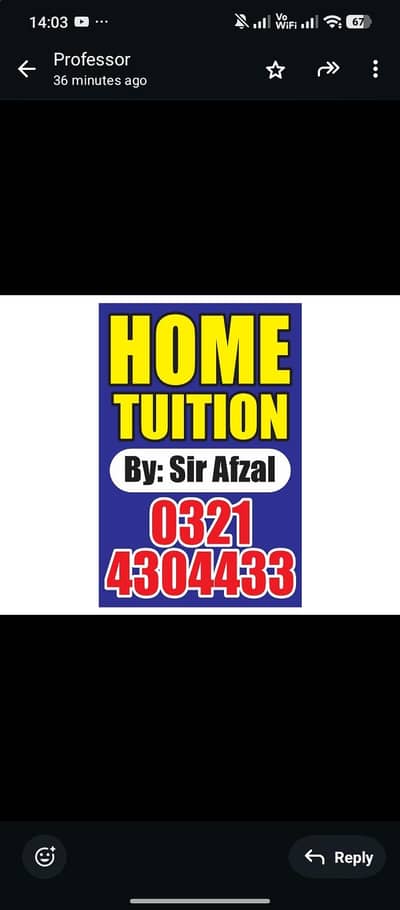 Home tuition. tutor