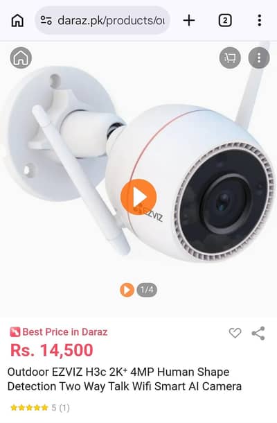 Ezviz H3c 4mp wifi Bullet camera