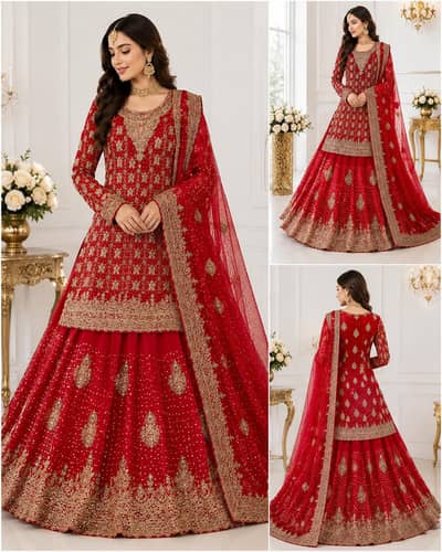 Luxury Red Bridal Lehenga / Wedding Dress for Sale