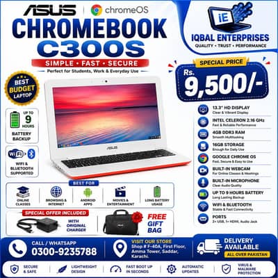 Asus Chromebook C300S | 4GB RAM | 16GB SSD | Chrome OS