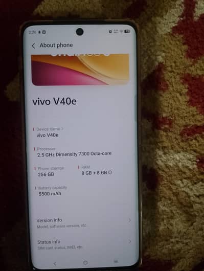 Vivo V40e 5G PTA Approved — 10/10 Premium Lush Condition (Only Phone