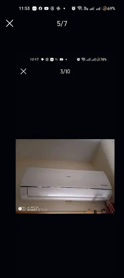 haier 1.5ton inverter ac 10/10 condition like new with box