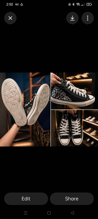 leopard print high top sneakers.