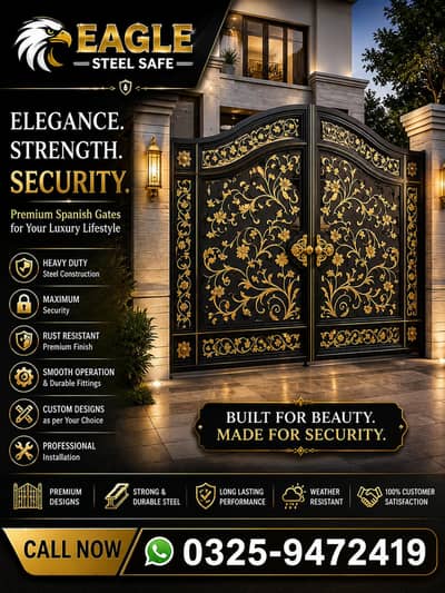 Luxury Spanish Main Gate | Heavy Duty Steel Gate | Custom Design