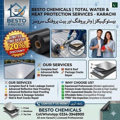 Besto Chemicals | Roof Waterproofing & Heat Proofing Karachi