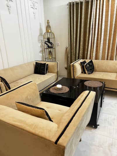 6 seater sofa set/ beige color