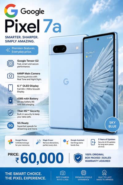 Google Pixel 7a PTA Approved | 8/128GB | 10/10 Condition | Lahore