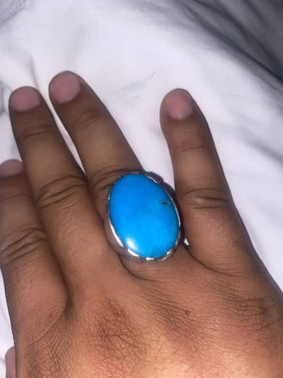 Silver Ring 925 with Firoza Stone | 15 Gram Heavy Design