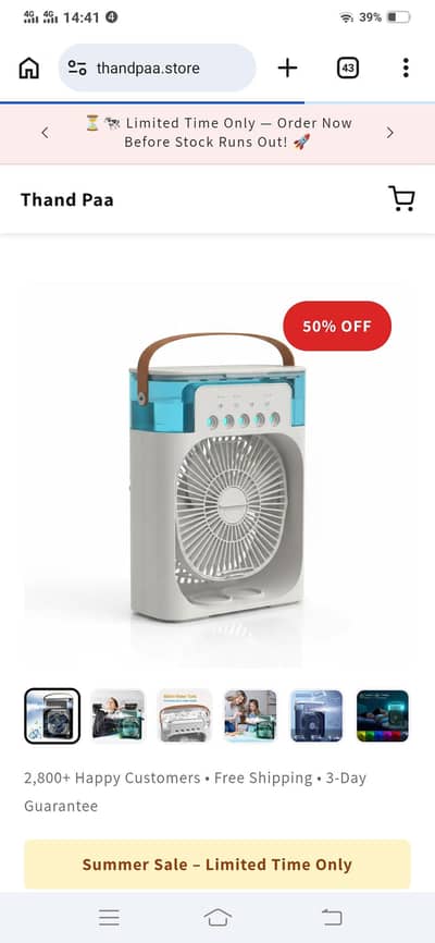 Mini air cooler fan