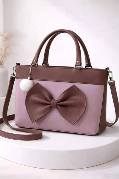 Stylish Blue Bow Shoulder Bag with Long Belt