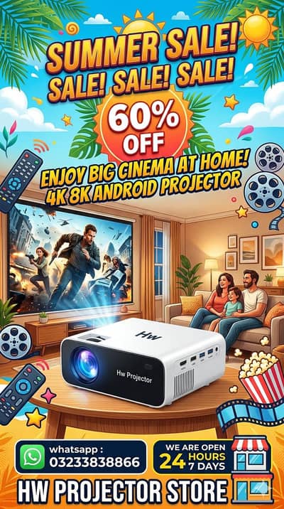 ANDROID SMART PROJECTOR  FULL HD /MULTIMEDIA / WIFI HOME CINEMA