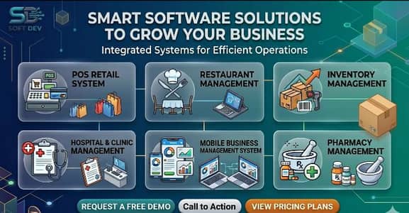 Management Softwares for shops, restaurant and hospital