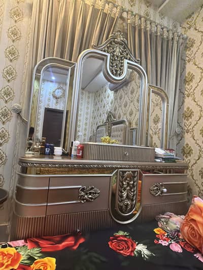 New furnished bed with dressing table and box