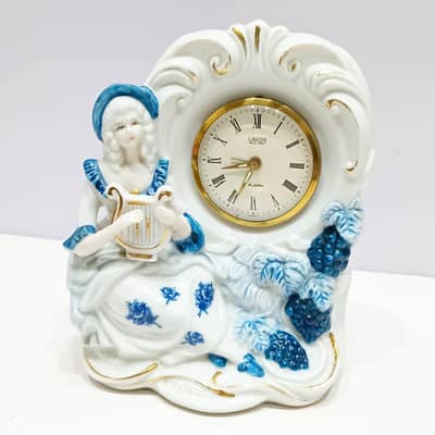 Japanese Landex Royal Craft Porcelain Mechanical Mantel Alarm Clock