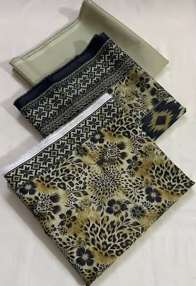 women unstitched 3pc suit summer wear bin saeed collection
