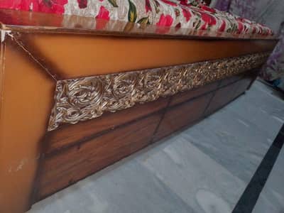 double bed with two side table with mattress