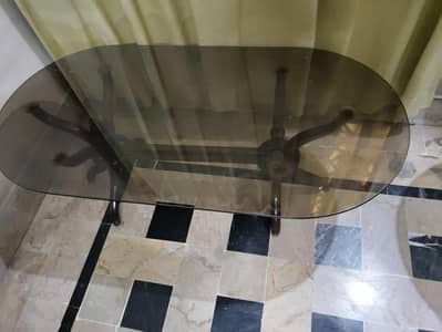 drowning room center or side round brown glass wooden table