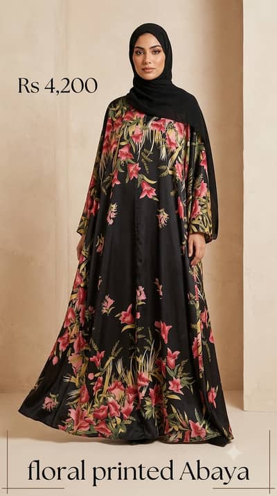 Floral Printed Burqa / Ladies Abaya / Stylish Burqa / Modest Wear /