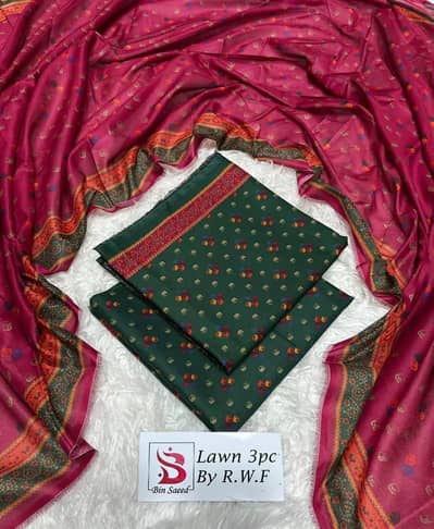 women unstitched 3pc suit summer wear bin saeed branded Pakistani coll