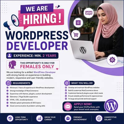 Remote Wordpress Developer (Female Only)