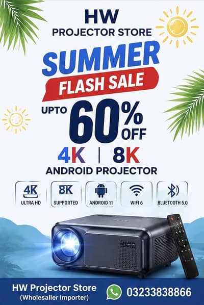 MULTIMEDIA PROJECTOR , 4K FULL HD ANDROID PROJECT , SMART PROJECTOR