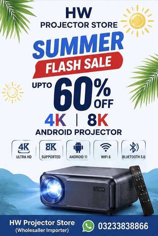 Multimedia Projector | Android 4K Projector | HD projector available 1